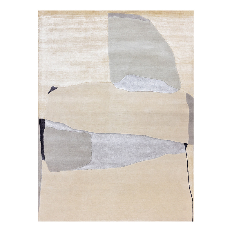 Ковер шелк Manhattan Wool Silk Carpet VI Серый Бежевый в Тюмени | Loft Concept 