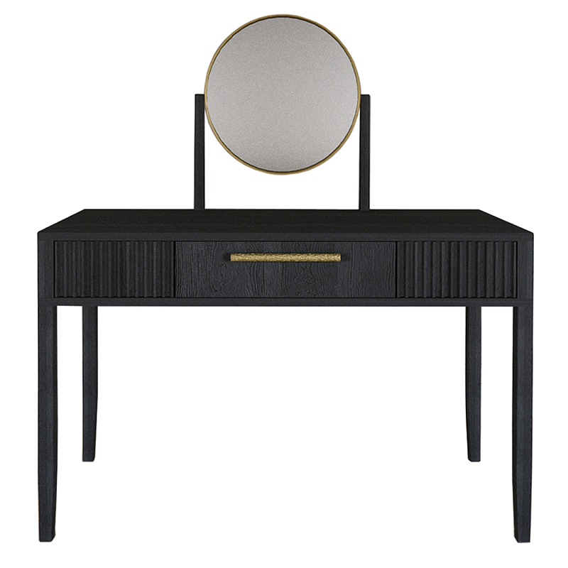 Туалетный Стол с зеркалом Primo Черный дуб Черный матовый Золотой в Тюмени | Loft Concept 