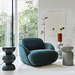 Полукруглое мягкое кресло Halle Green Armchair варинант исполнения - 8 | Loft Concept в Тюмени