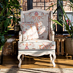 Кресло из массива бука серое с растительным орнаментом Raffael Floral Grey Armchair варинант исполнения - 11 | Loft Concept в Тюмени