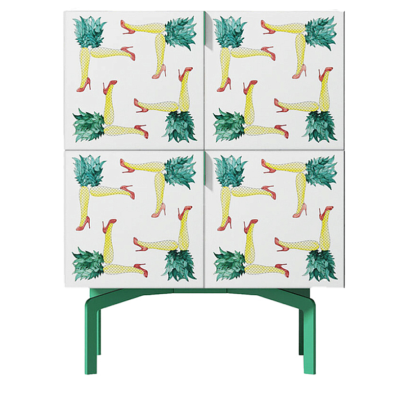 Тумба с рисунком ShortT Pina Colada Green Белый Зеленый Желтый Красный Тумба с рисунком ShortT Pina Colada Green Белый Зеленый Желтый Красный в Тюмени | Loft Concept
