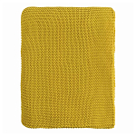 Плед из хлопка жемчужной вязки горчичного цвета Waffle Comfort варинант исполнения - 4 | Loft Concept в Тюмени