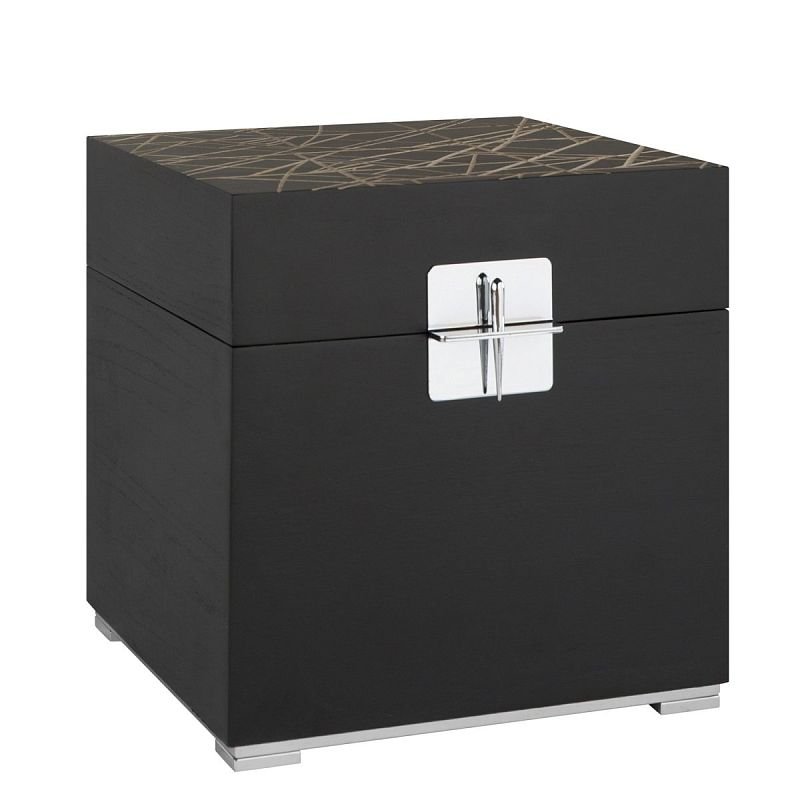 Сундук Silver Buckle Cube Черный Золотой Серебряный Сундук Silver Buckle Cube Черный Золотой Серебряный в Тюмени | Loft Concept