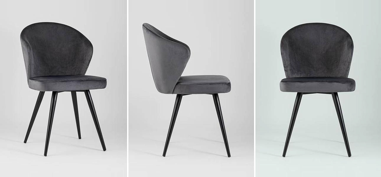 Стул Темно-Серый Бархат Volante Chair Стул Темно-Серый Бархат Volante Chair - Loft-Concept в Тюмени
