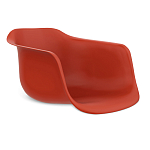 Стул пластиковый красного цвета на колесиках с подъемно-поворотным механизмом Eames Red варинант исполнения - 2 | Loft Concept в Тюмени