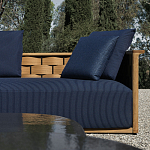 Дизайнерский уличный диван из массива дерева с плетеной спинкой PALINFRASCA Sofa варинант исполнения - 24 | Loft Concept в Тюмени