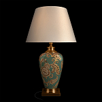 Настольная лампа бирюзовая с цветочным принтом Turquoise Flight варинант исполнения - 2 | Loft Concept в Тюмени