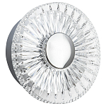 Бра с круглым рельефным плафоном Glass Peonies Chrome Wall Lamp варинант исполнения - 1 | Loft Concept в Тюмени