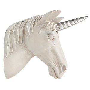 Аксессуар на стену голова Единорога белый цвет