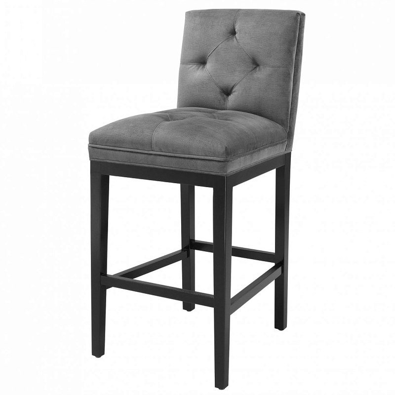 Барный стул Eichholtz Bar Stool Cesare Grey Серый Черный Барный стул Eichholtz Bar Stool Cesare Grey Серый Черный в Тюмени | Loft Concept