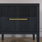 Прикроватная Тумбочка Primo с двумя ящиками Черный дуб варинант исполнения - 2 | Loft Concept в Тюмени