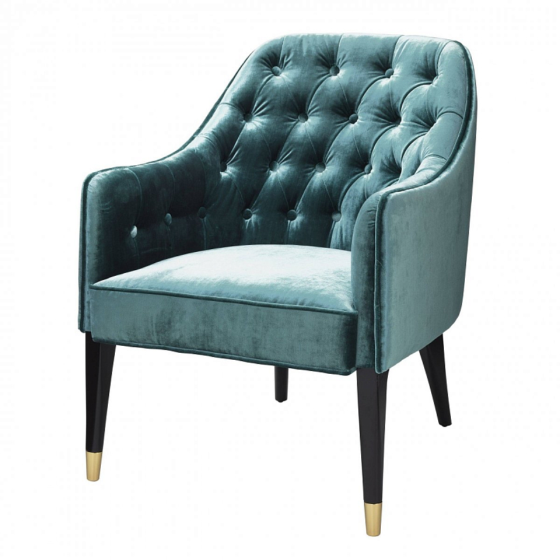 Кресло Eichholtz Chair Cyrus Turquoise Бирюзовый Черный Кресло Eichholtz Chair Cyrus Turquoise Бирюзовый Черный в Тюмени | Loft Concept