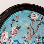 Стул из массива бука бирюзовый с изображением птиц в саду Turquoise Chinoiserie Bird Chair варинант исполнения - 3 | Loft Concept в Тюмени