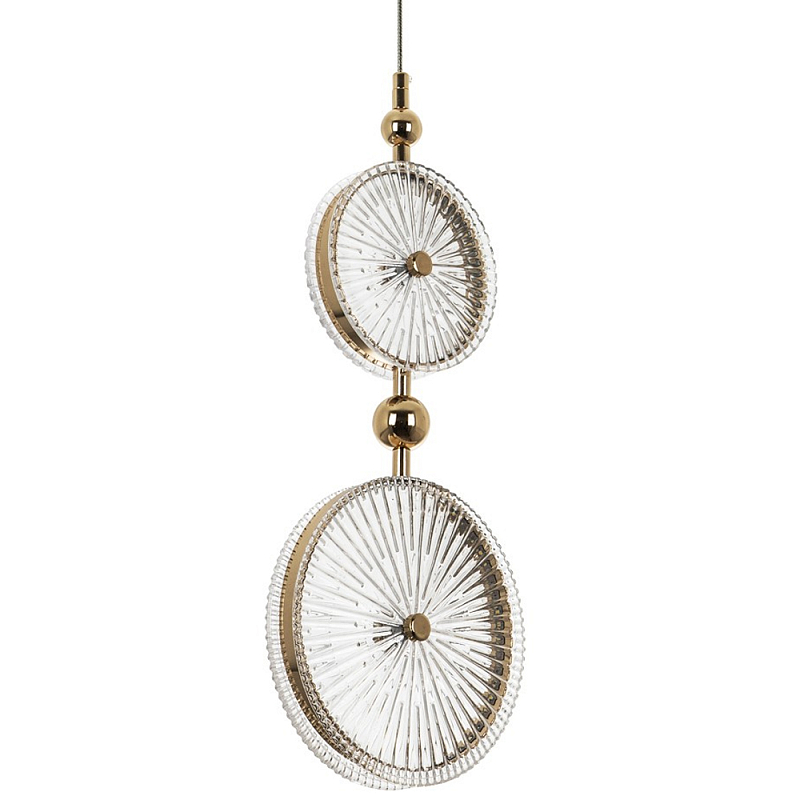 Подвесной светильник с круглым плафоном из рельефного стекла Peony Glass Gold Hanging Lamp Прозрачный Глянцевое золото Подвесной светильник с круглым плафоном из рельефного стекла Peony Glass Gold Hanging Lamp Прозрачный Глянцевое золото в Тюмени | Loft Concept