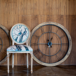 Часы настенные деревянные с римскими цифрами чёрного цвета Clock with History варинант исполнения - 3 | Loft Concept в Тюмени