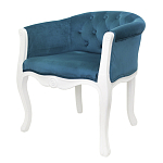 Кресло низкое в стиле прованс Louis French Armchair white and blue velour варинант исполнения - 3 | Loft Concept в Тюмени