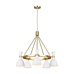 Люстра с 5-ю плафонами в форме песочных часов с узкими перфорированными отверстиями Feiss варинант исполнения - 13 | Loft Concept в Тюмени