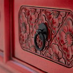 Деревянная ТВ-тумба в китайском стиле с 5-ю выдвижными ящиками Chinese TV Stand Red варинант исполнения - 4 | Loft Concept в Тюмени