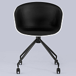 Офисное кресло из пластика с мягким сиденьем Eggshell Black варинант исполнения - 4 | Loft Concept в Тюмени