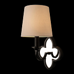 Бра с белым текстильным абажуром и декоративным основанием в виде четырехлистника с зеркальной вставкой Vitorino варинант исполнения - 9 | Loft Concept в Тюмени