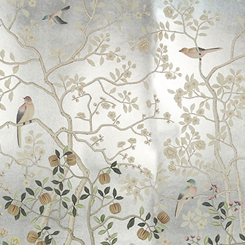 Обои ручная роспись Temple Newsam White Gold gilded silk Обои ручная роспись Temple Newsam White Gold gilded silk в Тюмени | Loft Concept