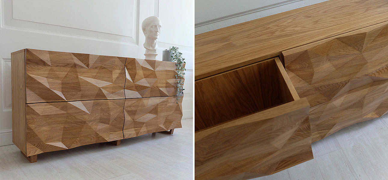 Комод с большими угловыми фигурами, 2 уровня Geometric Greece Комод с большими угловыми фигурами, 2 уровня Geometric Greece - Loft-Concept в Тюмени