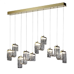 Подвесной светильник линейный с плафонами волнистой формы из фактурного стекла Big Wave варинант исполнения - 3 | Loft Concept в Тюмени