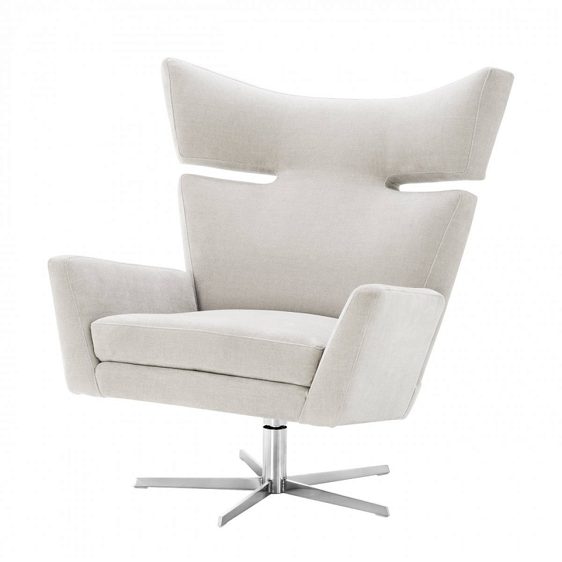 Кресло Eichholtz Swivel Chair Eduardo Никель Молочный Кресло Eichholtz Swivel Chair Eduardo Никель Молочный в Тюмени | Loft Concept