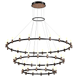 Люстра подвесная с тремя круглыми ярусами и цилиндрическими плафонами Arnaut Light варинант исполнения - 4 | Loft Concept в Тюмени