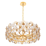 Люстра круглая золотого цвета с круглыми хрустальным элементами Solyria варинант исполнения - 6 | Loft Concept в Тюмени