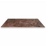 Стол обеденный с коричневой прямоугольной столешницей из керамики на четырех металлических ножках Brown Ceramics варинант исполнения - 2 | Loft Concept в Тюмени