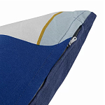 Подушка декоративная хлопковая синего цвета с абстрактным принтом Elysian Flow Azure варинант исполнения - 4 | Loft Concept в Тюмени