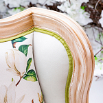 Кресло из натурального бука золотистое с изображением птиц и цветов Blooming Birds варинант исполнения - 2 | Loft Concept в Тюмени