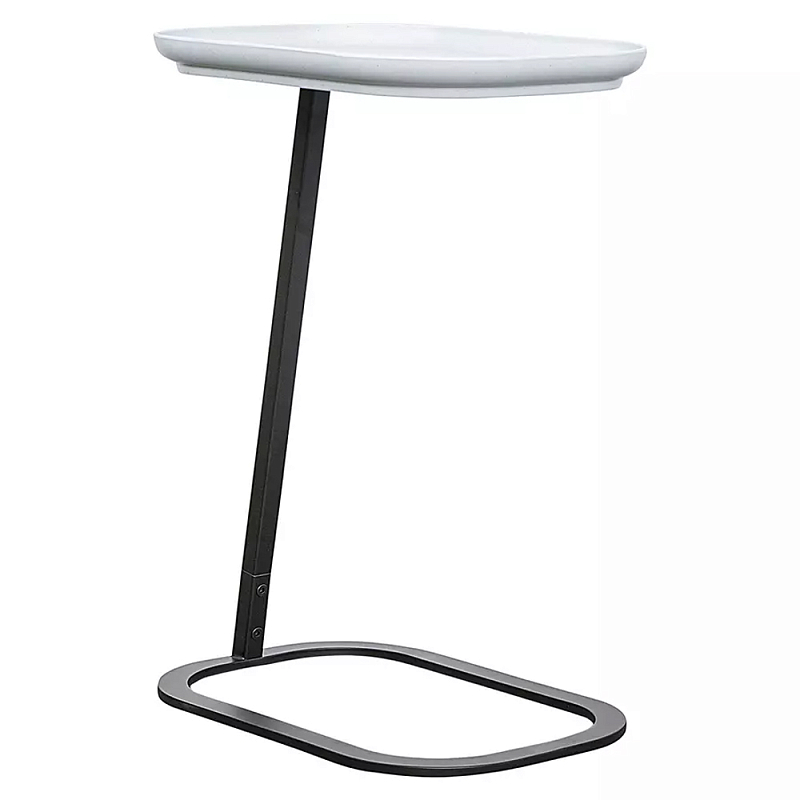 Столик приставной с прямоугольной серой столешницей Steel Stable Table Серый Черный Столик приставной с прямоугольной серой столешницей Steel Stable Table Серый Черный в Тюмени | Loft Concept