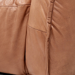 Трехместный диван с кожаной обивкой коричневый Coste Leather Sofa варинант исполнения - 7 | Loft Concept в Тюмени