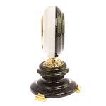 Часы настольные бронзовые из натуральных камней Мрамор и Змеевик Stone Clock варинант исполнения - 6 | Loft Concept в Тюмени