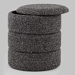 Пуф Three Gray в ткани букле серого цвета варинант исполнения - 2 | Loft Concept в Тюмени