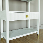 Стеллаж Elsa Dreams White со стеклянными полками и ящиком варинант исполнения - 2 | Loft Concept в Тюмени