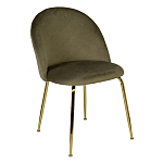 Стул велюровый хаки на золотистых металлических ножках Vendramin Chair варинант исполнения - 2 | Loft Concept в Тюмени