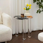 Дизайнерский журнальный стол с фигурной столешницей на 3-х прозрачных ножках Rahakif варинант исполнения - 4 | Loft Concept в Тюмени