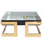 Стол журнальный квадратный с стеклянной столешницей Alonso Glass варинант исполнения - 1 | Loft Concept в Тюмени