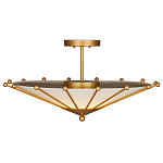 Потолочный светильник в форме конуса с каркасом золотого цвета и тканевым абажуром Inspiration in Light варинант исполнения - 3 | Loft Concept в Тюмени