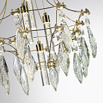 Люстра подвесная из металла с хрустальными подвесками прозрачного цвета Quasar 41 варинант исполнения - 3 | Loft Concept в Тюмени