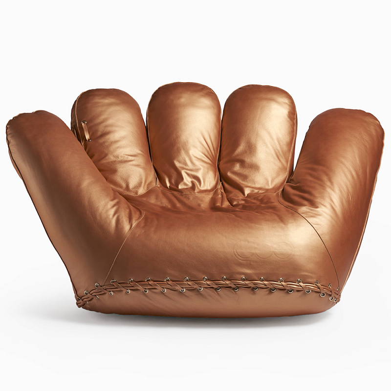 Дизайнерское кожаное кресло в форме руки Poltronova Joe Gold  Armchair Золотой в Тюмени | Loft Concept 