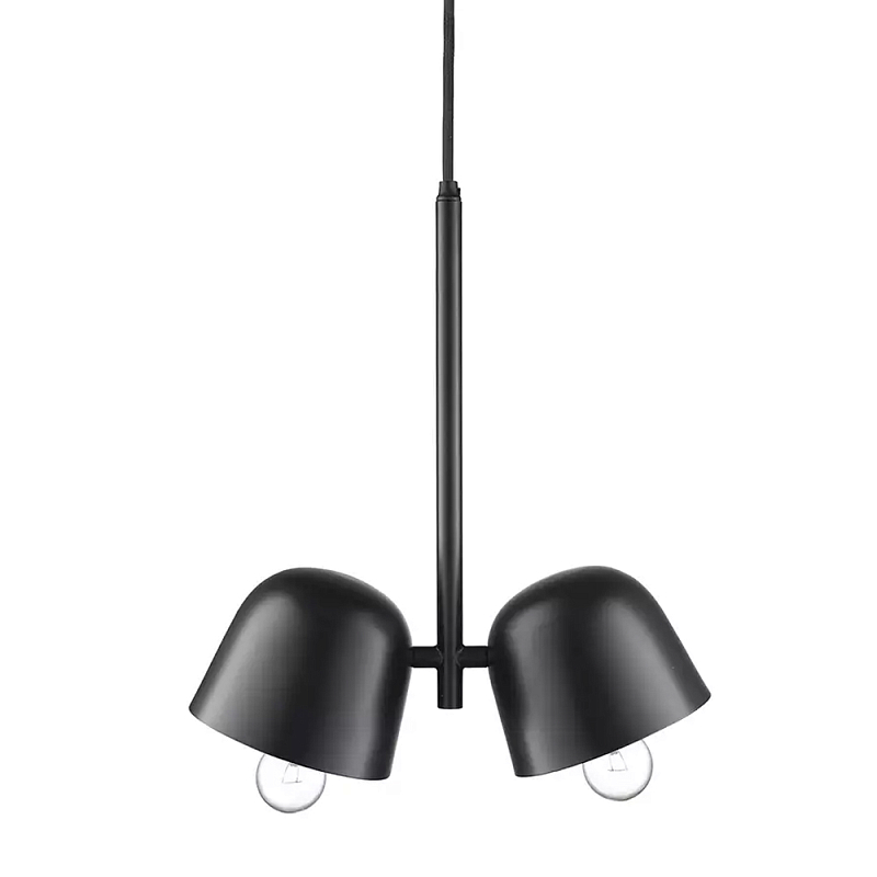 Подвесной светильник черный с 2-мя плафонами Pendant lamp Black Черный Подвесной светильник черный с 2-мя плафонами Pendant lamp Black Черный в Тюмени | Loft Concept