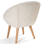 Кресло на деревянных ножках с обивкой из ткани букле Aldo Boucle Armchair варинант исполнения - 4 | Loft Concept в Тюмени