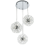 Подвесной светильник с 3-мя плафонами Crystal Dandelions Chrome Hanging Lamp варинант исполнения - 2 | Loft Concept в Тюмени