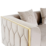 Диван двухместный  бежевый с золотым каркасом Bertrude варинант исполнения - 2 | Loft Concept в Тюмени