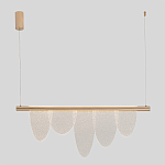 Люстра подвесная с пятью прозрачными элементами в форме лепестков и золотистым металлическим основанием DALI Tonin Casa варинант исполнения - 3 | Loft Concept в Тюмени