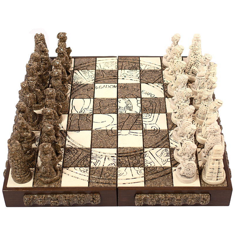 Шахматы из камня Cargador del Tiempo Chess Мексика ручная работа Коричневый Бежевый Шахматы из камня Cargador del Tiempo Chess Мексика ручная работа Коричневый Бежевый в Тюмени | Loft Concept